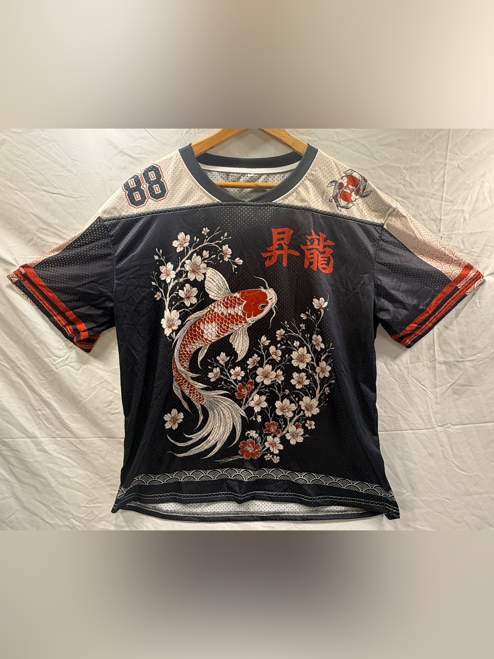 Tokyo-Tiger Sakura And Koi Mesh Jersey - sz L